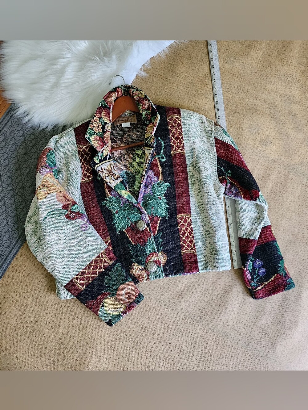 Painted Pony Tapestry Jacket Woven Blanket Coat M
